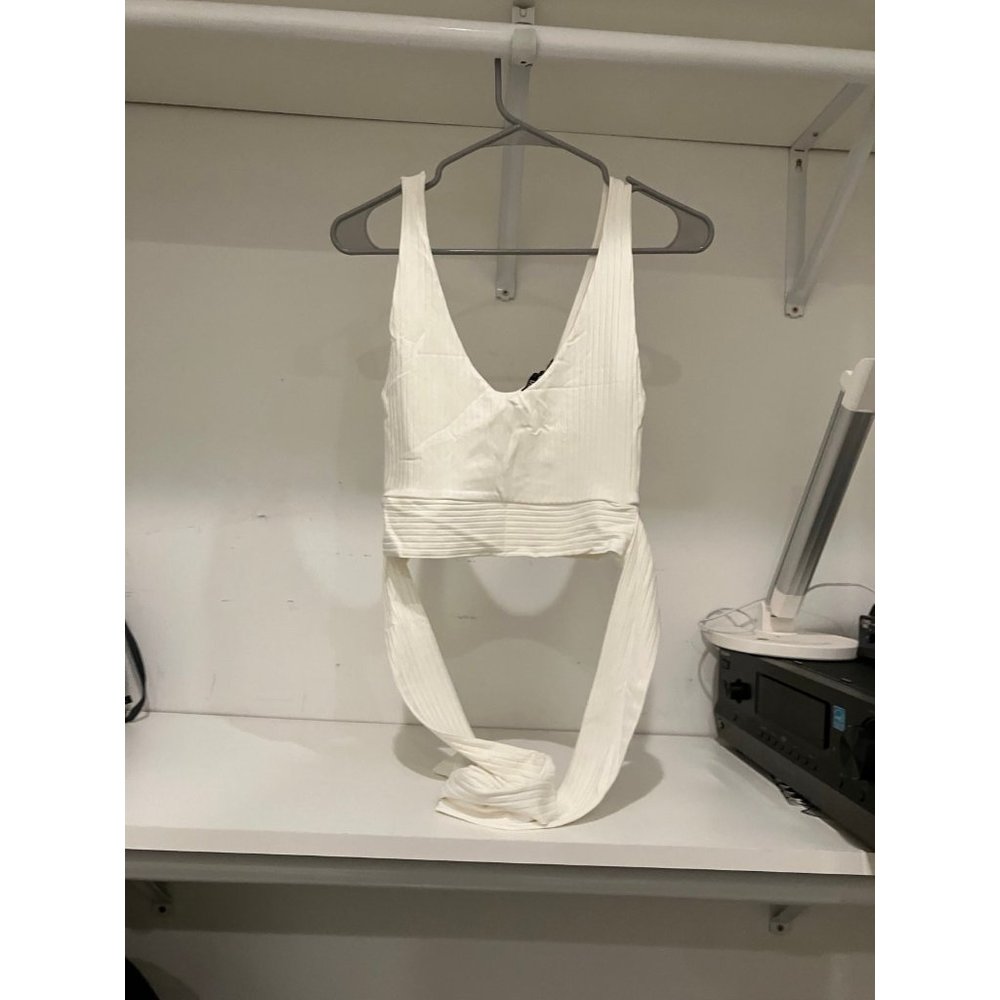 Zara ribbed white top wrap brand new with tag